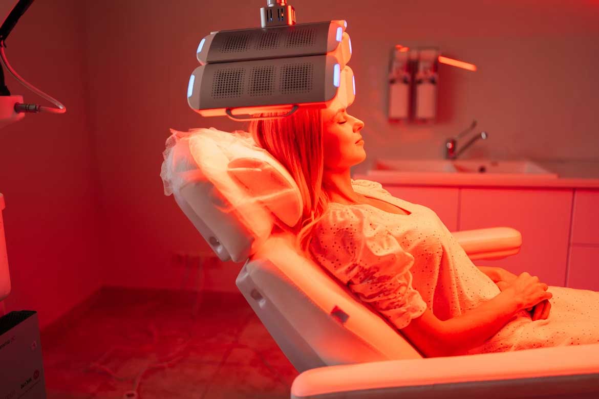 Red light therapy session